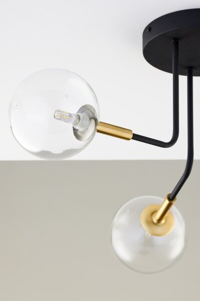 Jupiter 2039 - Lampadario a sospensione con supporto rigido BURANO 3xG9/10W/230V nero/oro/limpido