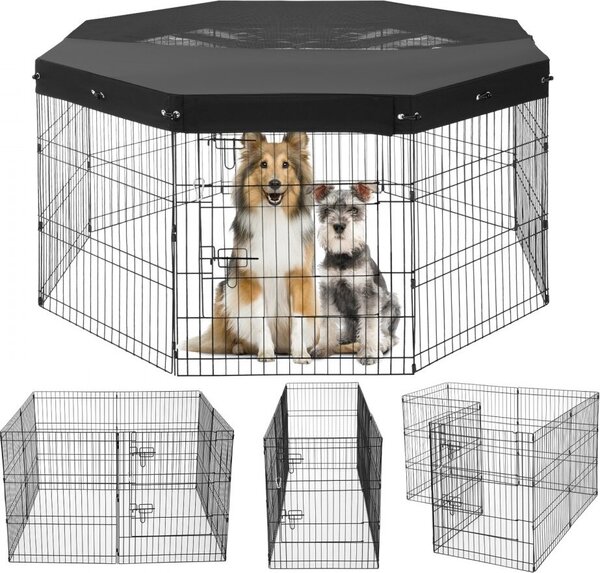 Pista per cuccioli - Recinto per cuccioli - Recinto per animali con coperchio - 76x61 cm - Design adatto ai cani - Soggiorno sicuro per cuccioli