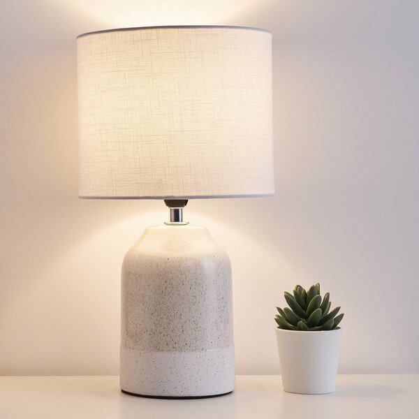 Pauleen Lampada da tavolo Sandy Glow, Bianco / Opale, Soggiorno / Sala da pranzo, Ceramica, Moderno, Lampada da tavolo