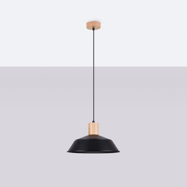 Sollux SL.1322 - Lampadario a sospensione con filo FANO 1xE27/15W/230V diametro 34 cm nero