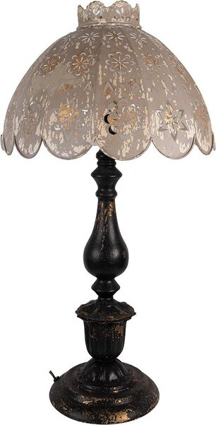 Clayre & Eef Lampada da tavolo Ø 41x75 cm Nero Grigio Metallo