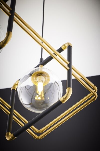 Jupiter 2029 - Lampadario a sospensione con filo FIORI 2xG9/10W/230V nero/oro/limpido