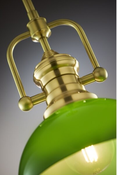 Jupiter 2073 - Lampada a sospensione su asta PLATINO 1xE27/15W/230V verde/oro