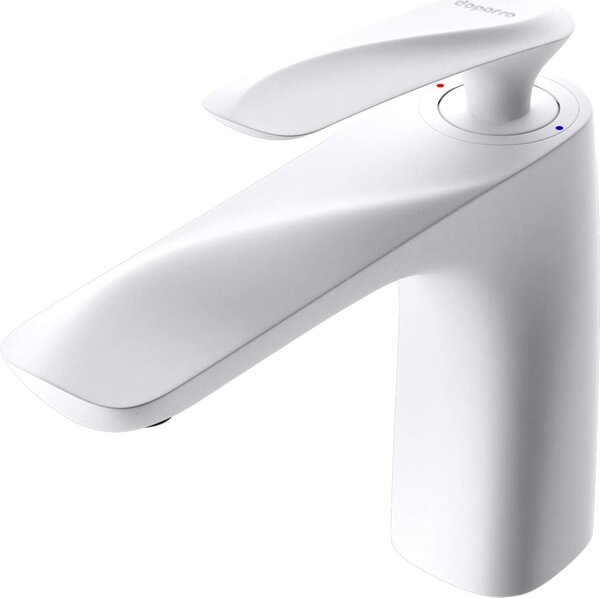Doporro Rubinetto Bagno Miscelatore per Lavabo Caldo e Freddo Regolabile Miscelatore Monocomando 16.5cm WAM-7201 Bianco