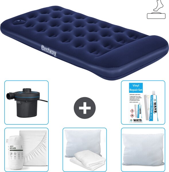 Materasso gonfiabile Bestway - 1 persona - 99 x 188 x 28 cm - Blu - Accessori inclusi
