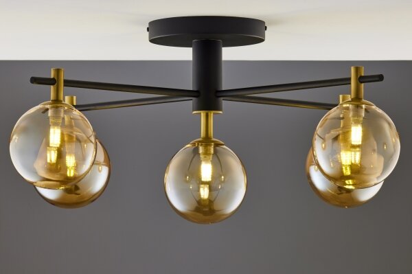 Jupiter 2032 - Lampadario a plafone FIGARO 5xG9/10W/230V nero/oro/beige
