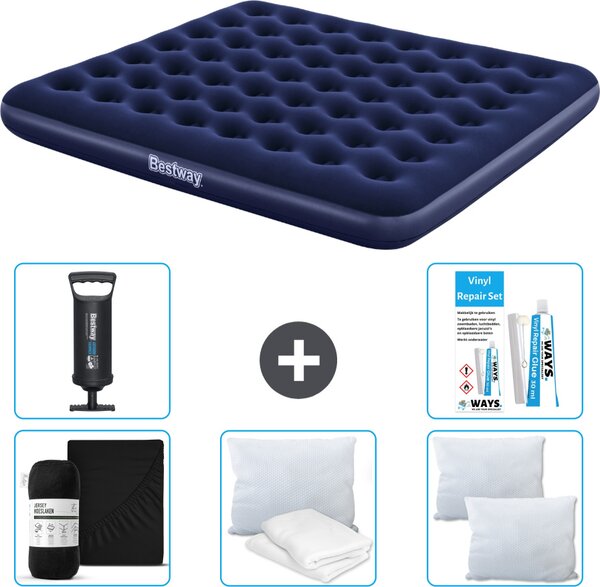 Materasso gonfiabile Bestway - 2 persone - 183 x 203 x 22 cm - Blu - Accessori inclusi