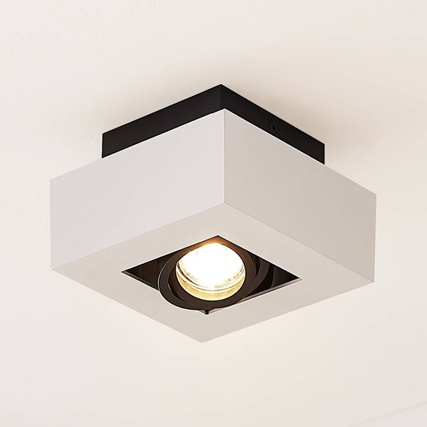 Arcchio faretto Vince, 14 x cm, bianco/nero, GU10 VINCE Arcchio, dimmerabile, Bianco / Opale, Corridoio, Alluminio, Moderno, Faretto