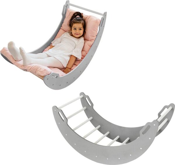 Arco di arrampicata in legno "Moon" | Triangolo di arrampicata per bambini | Giocattoli Montessori | Parco giochi Rockerboard