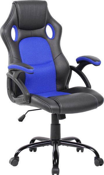 Sedie per ufficio Rebecca Mobili in similpelle e nylon, nero e blu