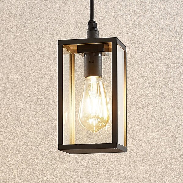 Lindby lampada a sospensione da esterno Filimon, antracite, 22 cm, IP44, E27 Filimon Lindby, dimmerabile, Nero, Alluminio, Moderno