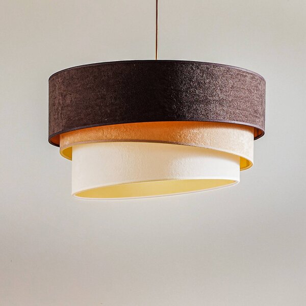 Lampada a sospensione Devon Duolla, dimmerabile, Marrone / Ruggine, Soggiorno / Sala da pranzo, Tessuto / Stoffa / Seta, Moderno, Lampada a sospensione