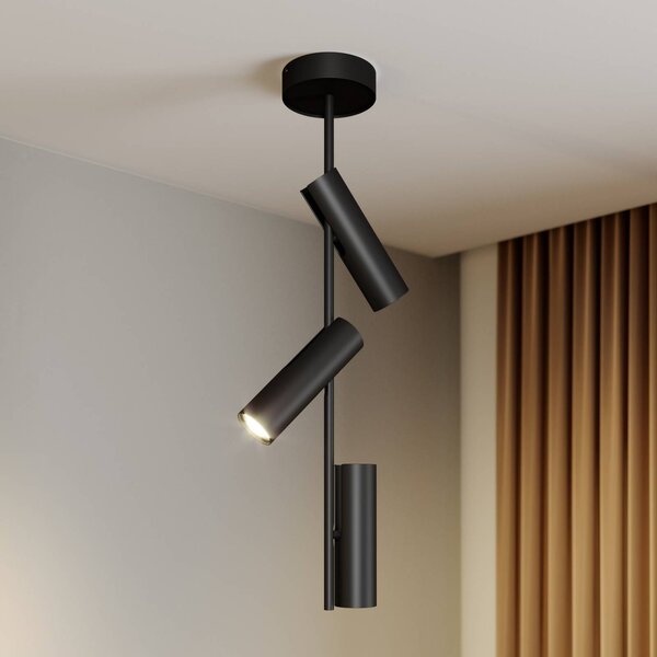 Faretto da soffitto Leda 3, 3 luci, nero SIGMA, dimmerabile, Nero, Soggiorno / Sala da pranzo, Metallo, Moderno, Faretto