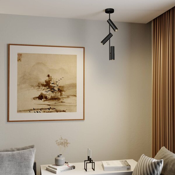 Faretto da soffitto Leda 3, 3 luci, nero SIGMA, dimmerabile, Nero, Soggiorno / Sala da pranzo, Metallo, Moderno, Faretto