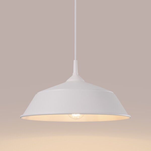 Sollux SL.1327 - Lampadario a sospensione con filo FRIKA 1xE27/15W/230V diametro 34 cm bianco