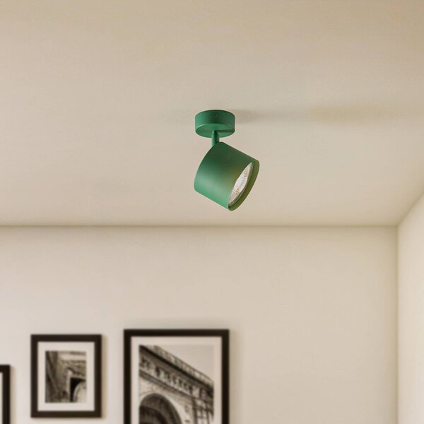 Faretto da soffitto Chloe, orientabile, verde, metallo, GU10, 13,5 cm Chloe Argon, dimmerabile, Verde, Soggiorno / Sala da pranzo, Metallo, Moderno