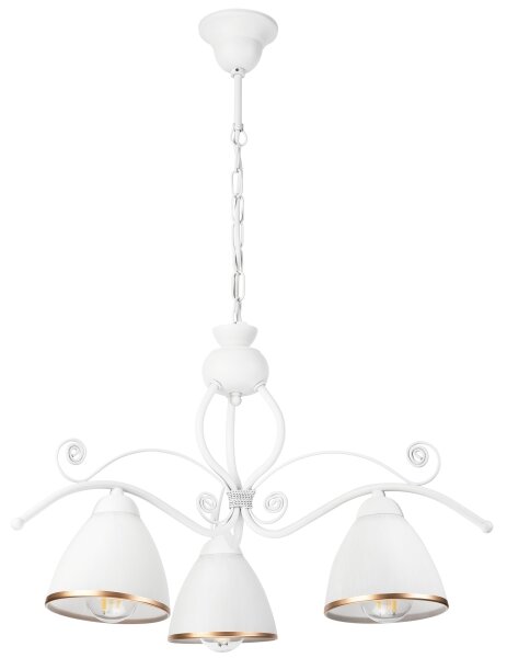 Lampadario a sospensione con catena RETRO II 3xE27/60W/230V bianco