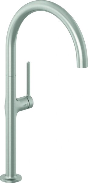 Kludi REEF, miscelatore monocomando per lavello, comando laterale, acciaio inox, finitura nichel, 1 pz
