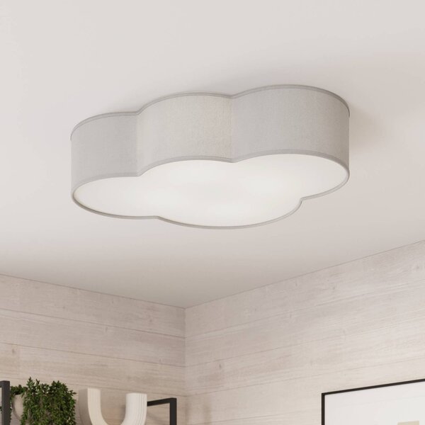 Plafoniera soffitto Cloud TK Lighting, dimmerabile, Alluminio / Grigio / Zincato, Soggiorno / Sala da pranzo, Tessuto / Stoffa / Seta, Giovanile, Plafoniera