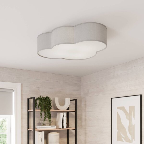 Plafoniera soffitto Cloud TK Lighting, dimmerabile, Alluminio / Grigio / Zincato, Soggiorno / Sala da pranzo, Tessuto / Stoffa / Seta, Giovanile, Plafoniera