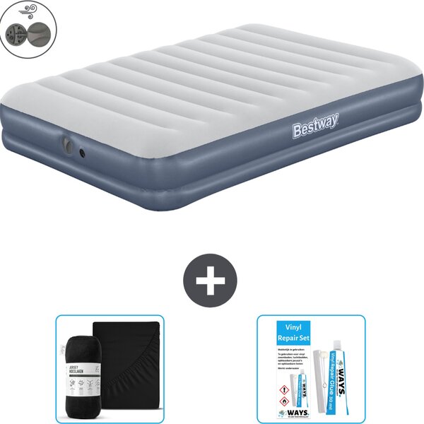 Materasso gonfiabile Bestway - 2 persone - 152 x 203 x 36 cm - Blu - Accessori inclusi