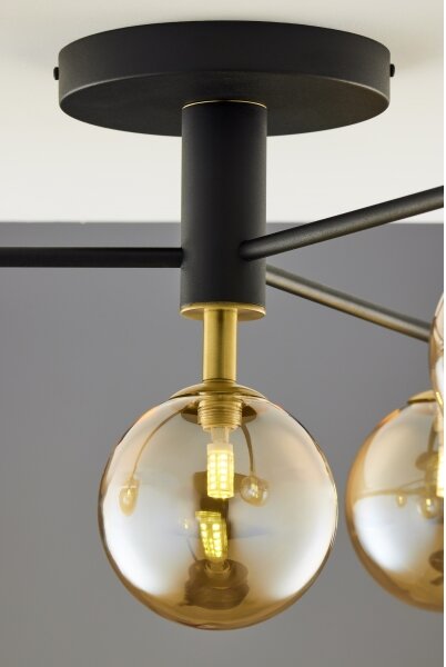 Jupiter 2031 - Lampadario a plafone FIGARO 4xG9/10W/230V nero/oro/beige