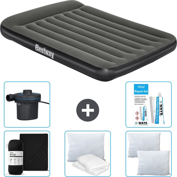 Materasso gonfiabile Bestway - Letto alla francese - 137 x 191 x 30 cm - Verde - Accessori inclusi