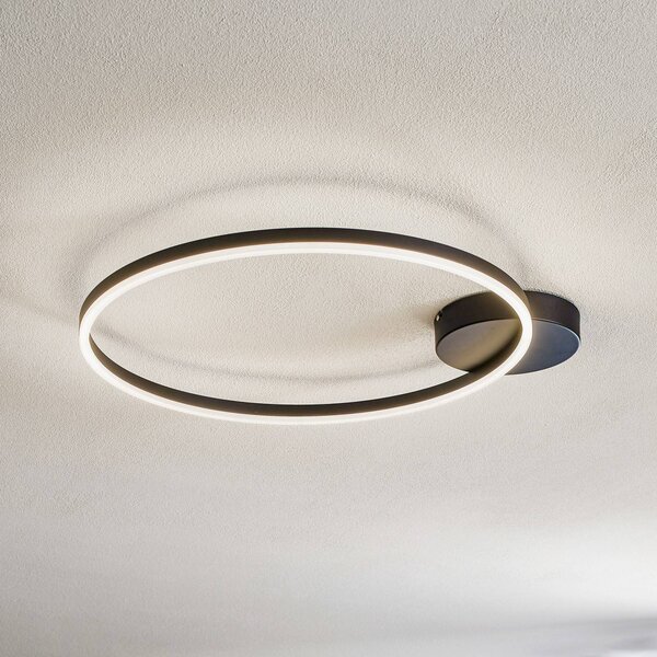 Fabas Luce Plafoniera a LED Giotto, dimmerabile, Nero, Soggiorno / Sala da pranzo, Metallo, Moderno, Plafoniera LED