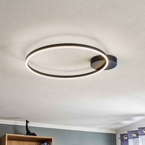 Fabas Luce Plafoniera a LED Giotto, dimmerabile, Nero, Soggiorno / Sala da pranzo, Metallo, Moderno, Plafoniera LED