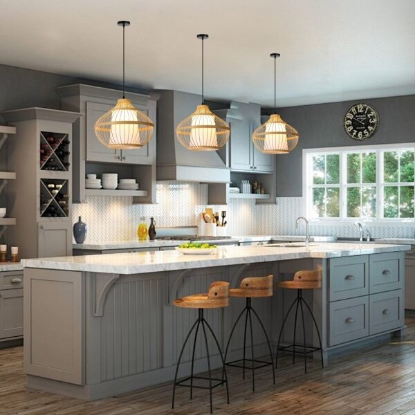 Immax 08256L - Lampadario a sospensione con filo PINCHOS 1xE27/40W/230V diametro 40 cm bambù