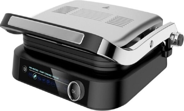 Griglia a contatto con display a LED Macchina per panini Tostapane Multigrill Griglia elettrica nera