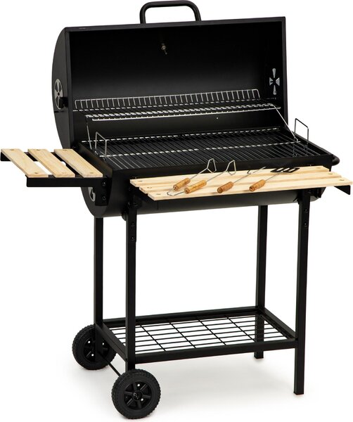 Grill con coperchio e scaldavivande - termostato incluso - 104 x 68 x 94 cm