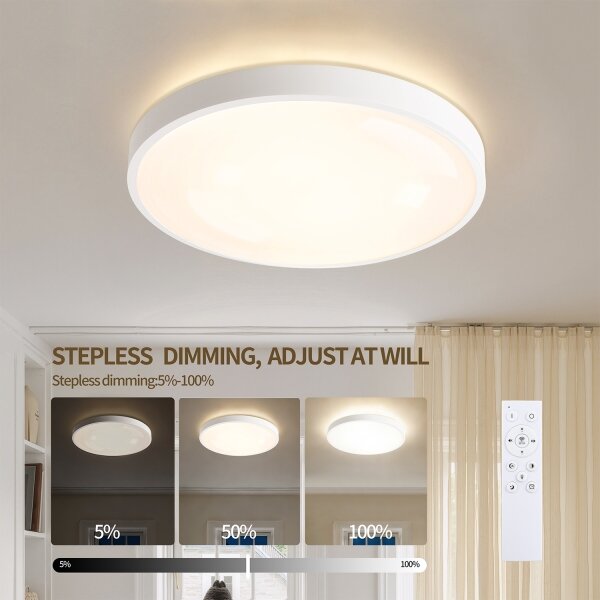 Brilagi - Apparecchio dimmerabile LED GLASS POOL DOUBLE LED/48W/230V 40 cm bianco + telecomando