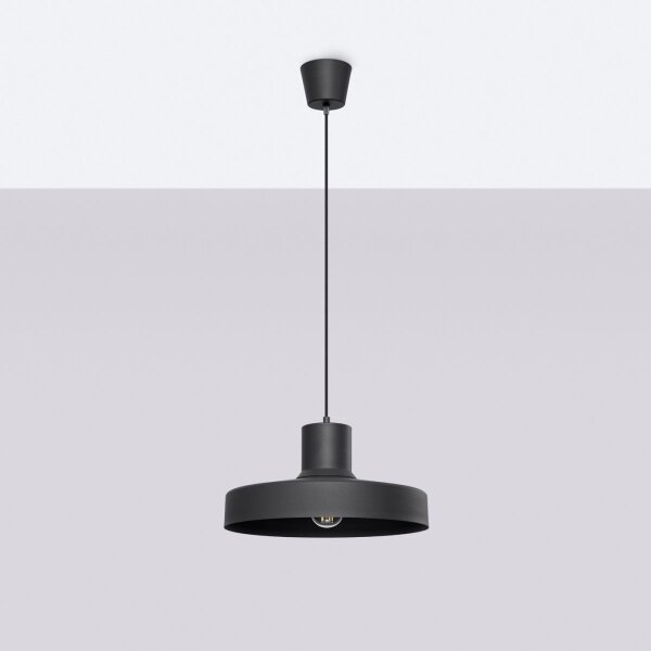 Sollux SL.1703 - Lampadario a sospensione con filo BILO 1xE27/15W/230V diametro 35 cm nero