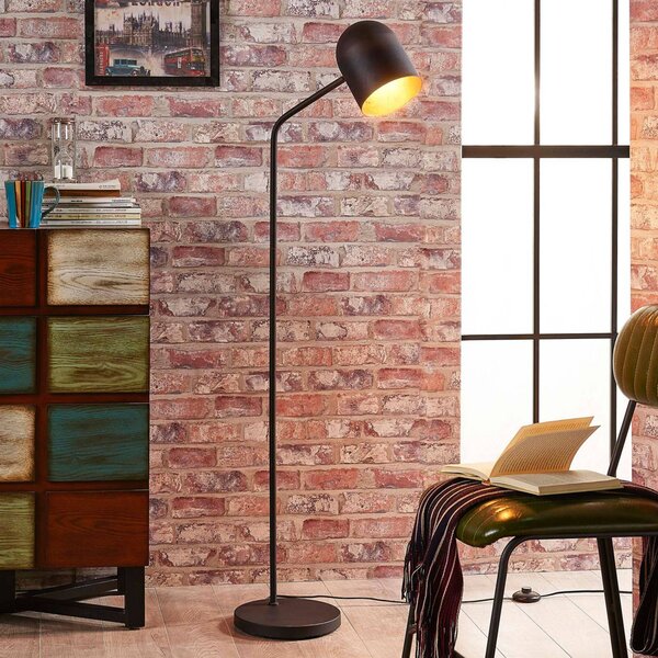 Lampada da terra Morik Lindby, Nero, Soggiorno / Sala da pranzo, Metallo, Moderno, Lampada da terra