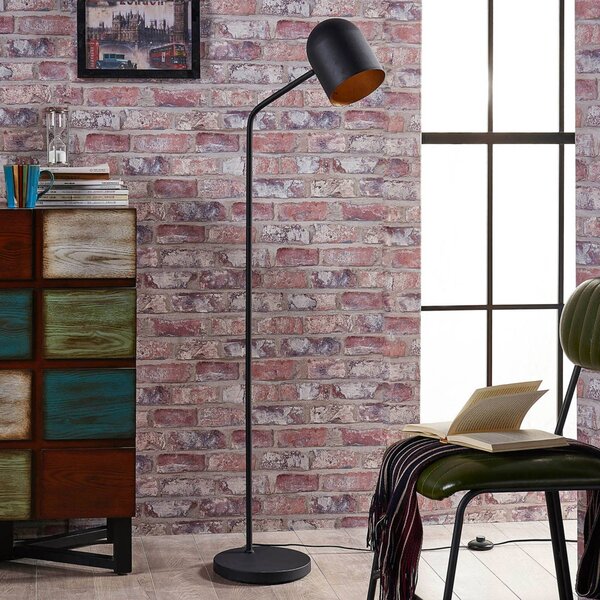 Lampada da terra Morik Lindby, Nero, Soggiorno / Sala da pranzo, Metallo, Moderno, Lampada da terra