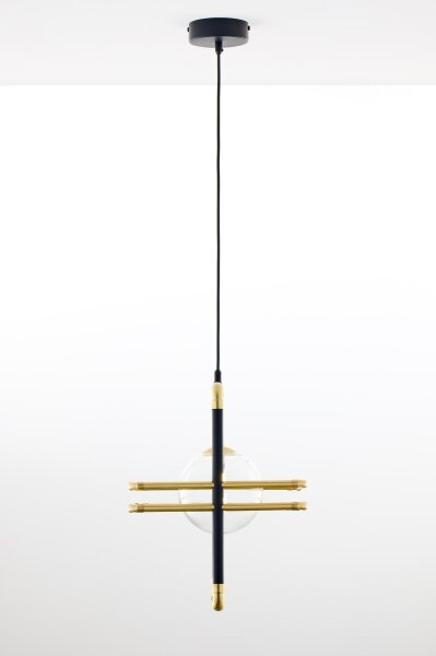 Jupiter 2028 - Lampadario a sospensione con filo FIORI 1xG9/10W/230V nero/oro/limpido