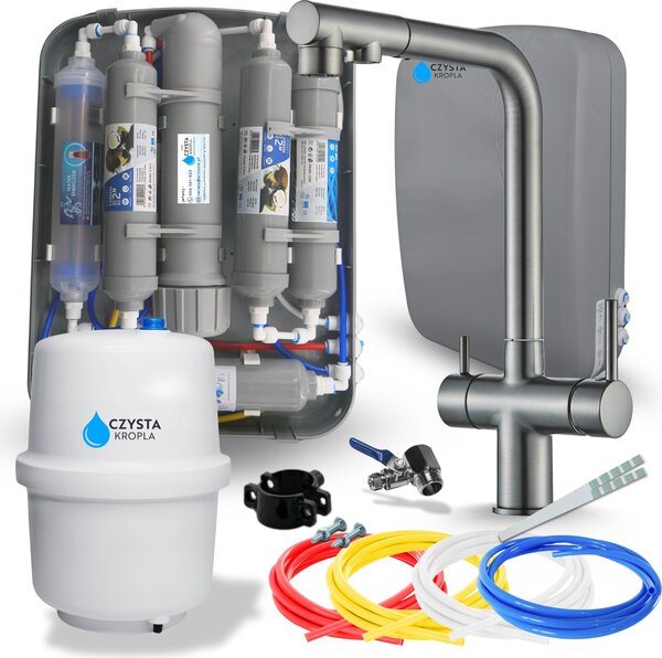 Filtro per l'acqua RO7 Slim 75 GPD + rubinetto da cucina Venom Grafit