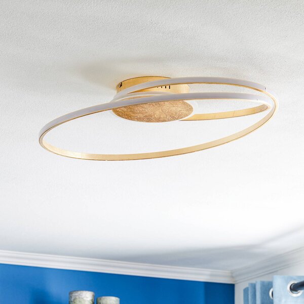 Plafoniera a LED Dorle Lindby, dimmerabile, Ottone / Oro, Soggiorno / Sala da pranzo, Metallo, Moderno, Plafoniera LED