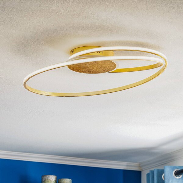 Plafoniera a LED Dorle Lindby, dimmerabile, Ottone / Oro, Soggiorno / Sala da pranzo, Metallo, Moderno, Plafoniera LED
