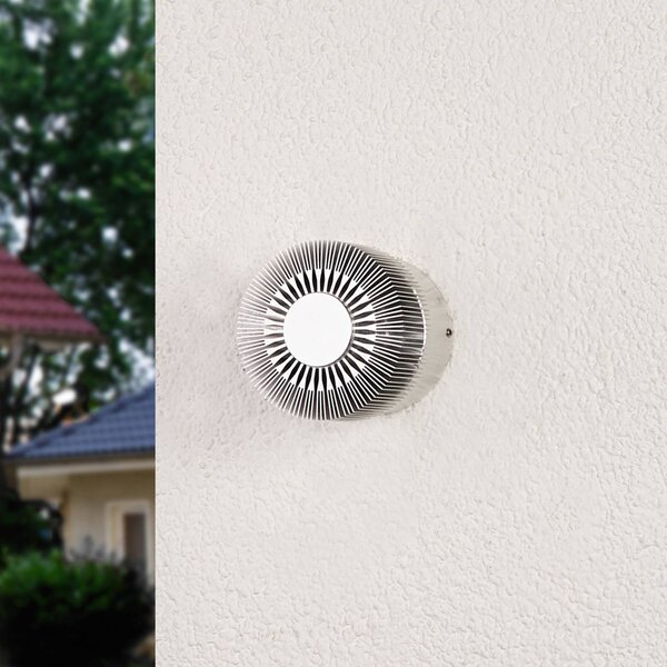 Applique da esterni a LED Lennias Lucande, Alluminio / Grigio / Zincato, Bagno, Alluminio, Moderno, Applique LED da esterni