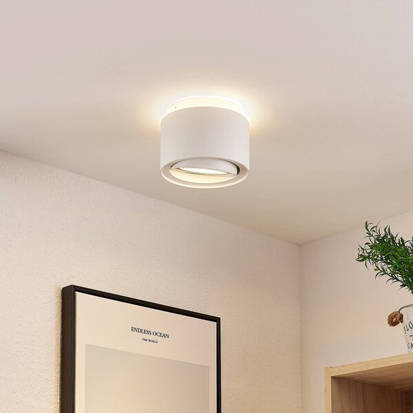Arcchio plafoniera Walisa, Ø 15 cm, bianco, metallo, GU10 Walisa Arcchio, dimmerabile, Bianco / Opale, Soggiorno / Sala da pranzo, Alluminio, Moderno, Faretto