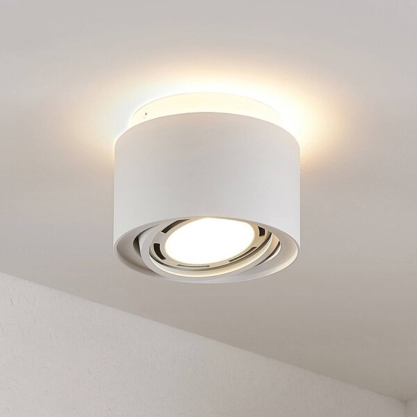 Arcchio plafoniera Walisa, Ø 15 cm, bianco, metallo, GU10 Walisa Arcchio, dimmerabile, Bianco / Opale, Soggiorno / Sala da pranzo, Alluminio, Moderno, Faretto