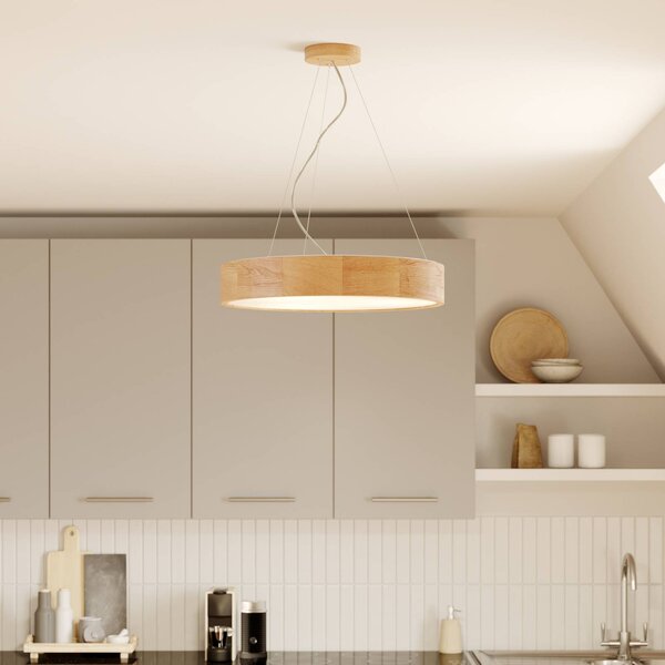 Lampada a sospensione Kerio Envostar, dimmerabile, Soggiorno / Sala da pranzo, Legno, Moderno, Lampada a sospensione