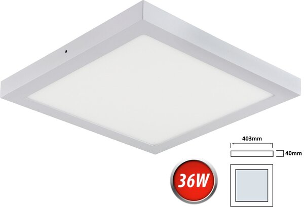 Plafoniera LED 36W bianco neutro 2500 lumen 400x400mm lampada a plafone illuminazione angolare a soffitto incl. trasformatore