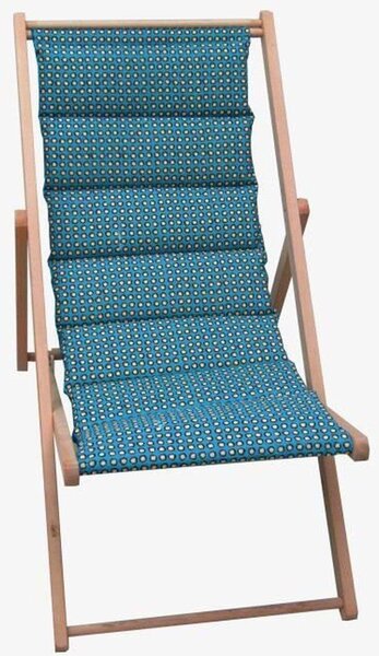 Sdraio trapuntata Douala - Sfoderabile - Struttura in legno - Blu anatra
