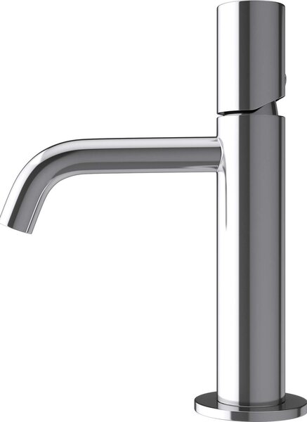 Doporro Miscelatore Monocomando per Lavabo Bagno Senza Leva, Rubinetto con Flessibili Acqua Calda Fredda in Ottone Cromato H 20,7 cm WAO-7701