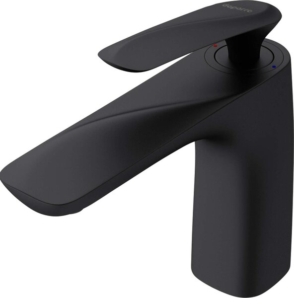 Doporro Rubinetto Bagno Miscelatore per Lavabo Caldo e Freddo Regolabile Miscelatore Monocomando 16.5cm WAM-7201 Nero Opaco