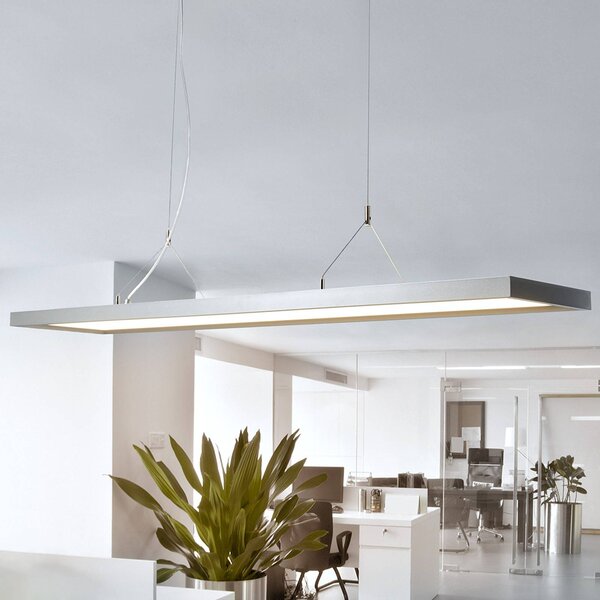 Lampada LED a sospensione Dorean, argento, metallo, 120cm Dorean Arcchio, dimmerabile, Alluminio / Grigio / Zincato, Studio / Ufficio, Metallo, Moderno