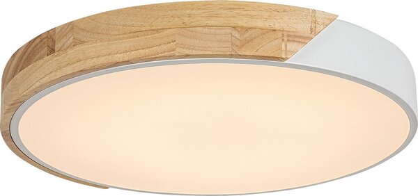 Rabalux Lampada da soffitto LED bianca Acero con legno 415mm 24W R3527
